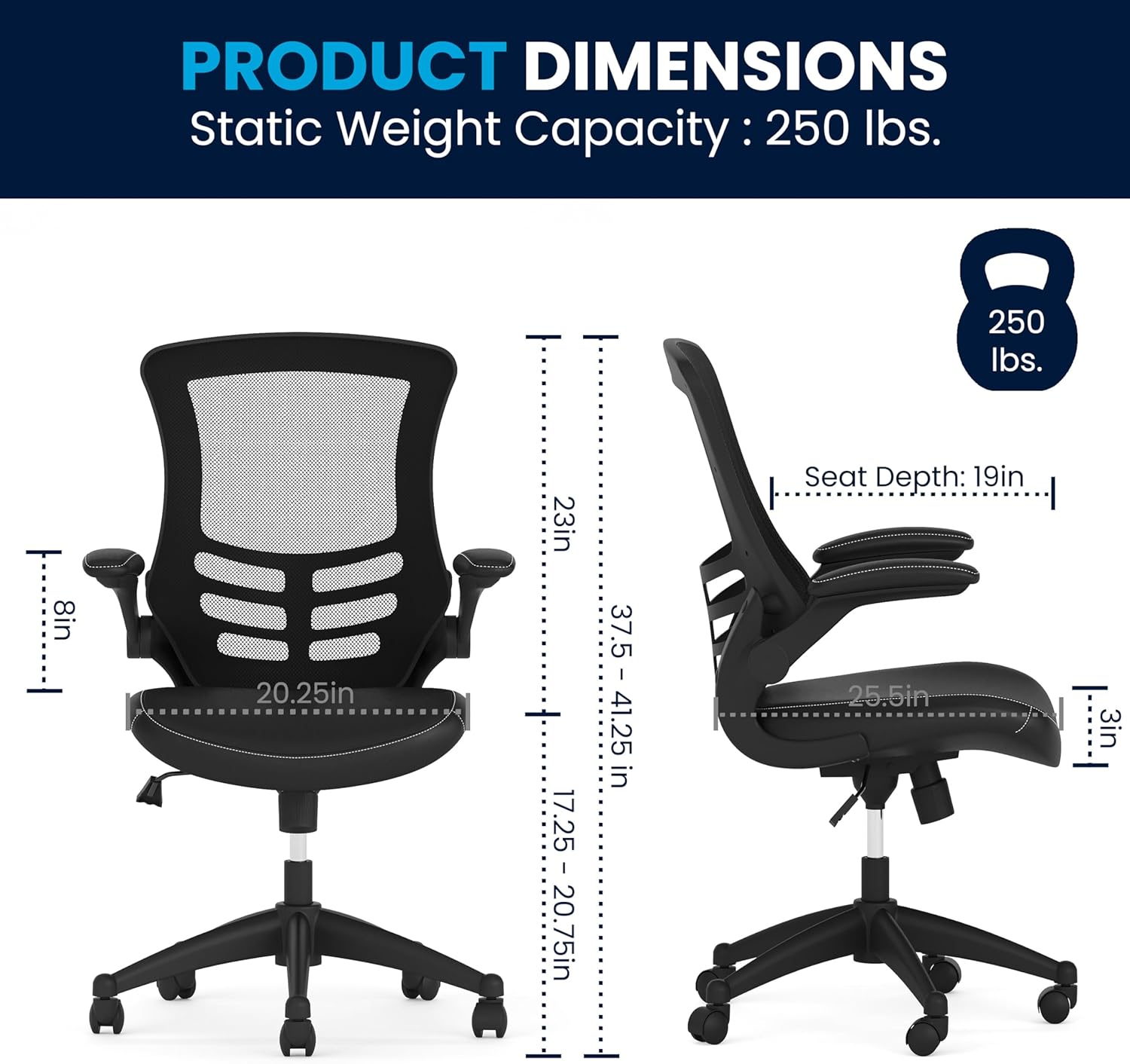 Flash Furniture - Sillas de malla para oficina