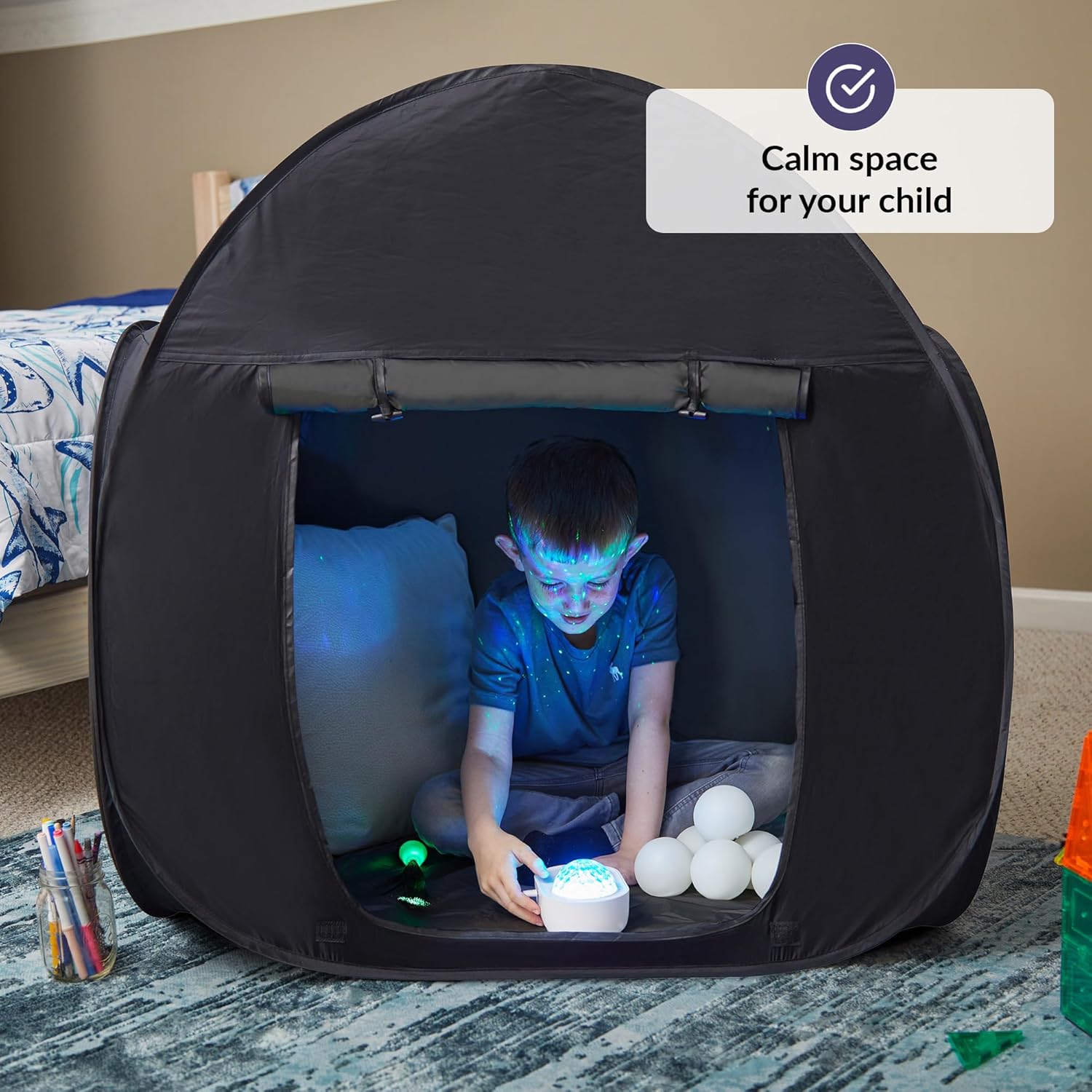 Tienda de campaña sensorial  Esquina tranquila para que los niños jueguen y se...
