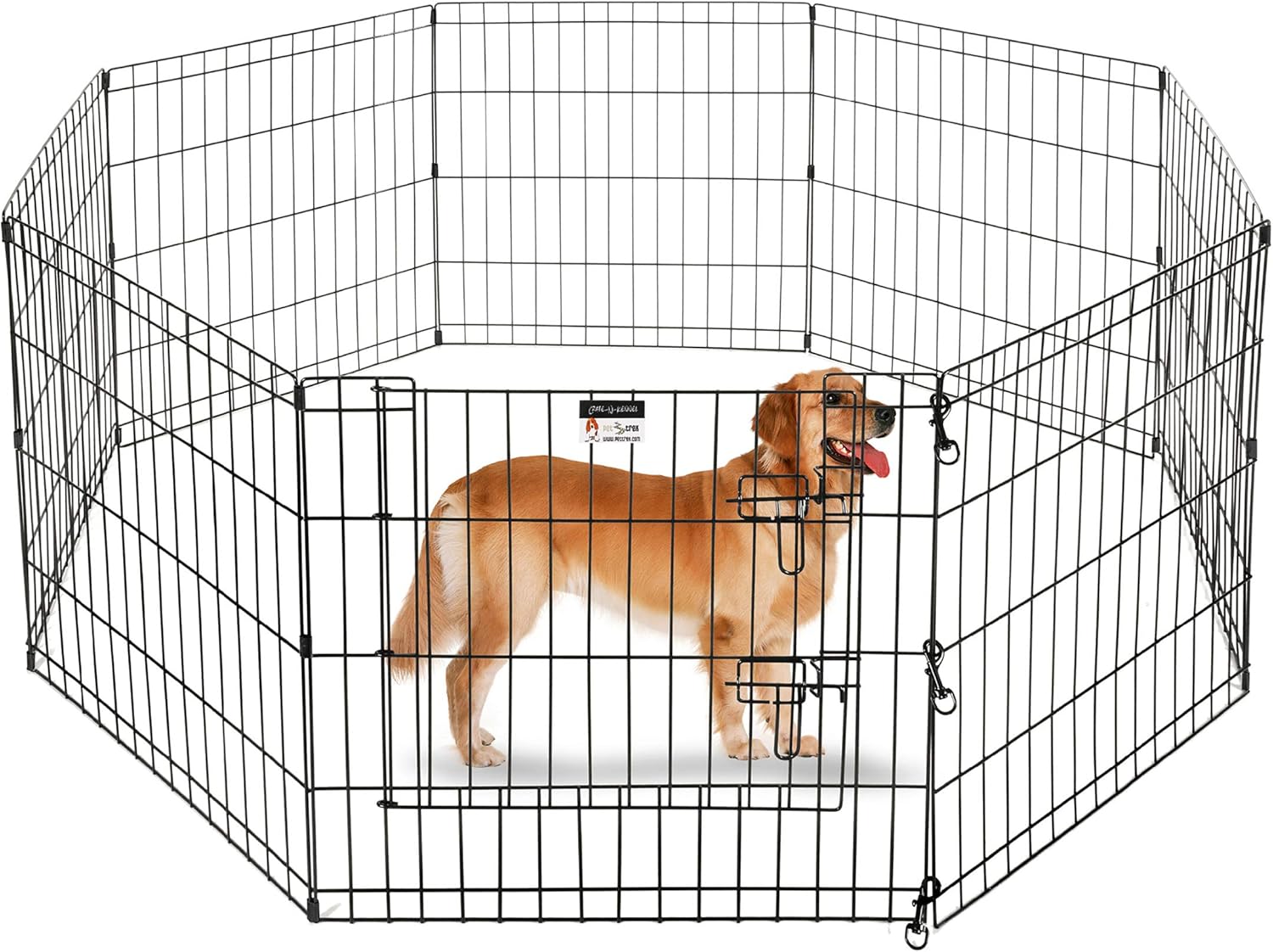 Pet Trex Parque de juegos para perros ocho paneles altos, Negro