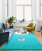 ISEAU Alfombra de área mullida, lanuda y cómoda para interiores, dormitorio de...