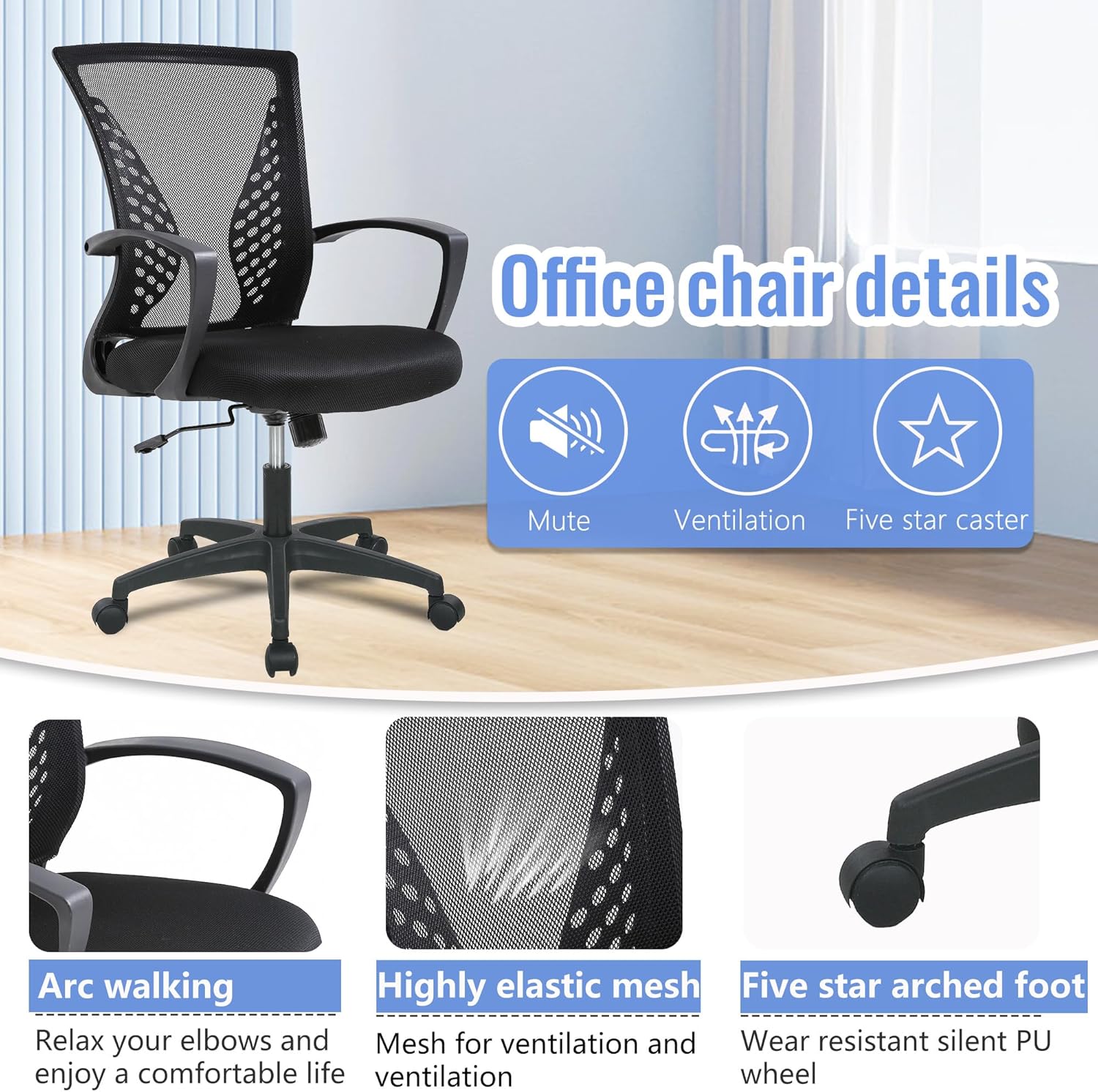 PayLessHere Silla de oficina, silla de escritorio, silla de computadora, silla...