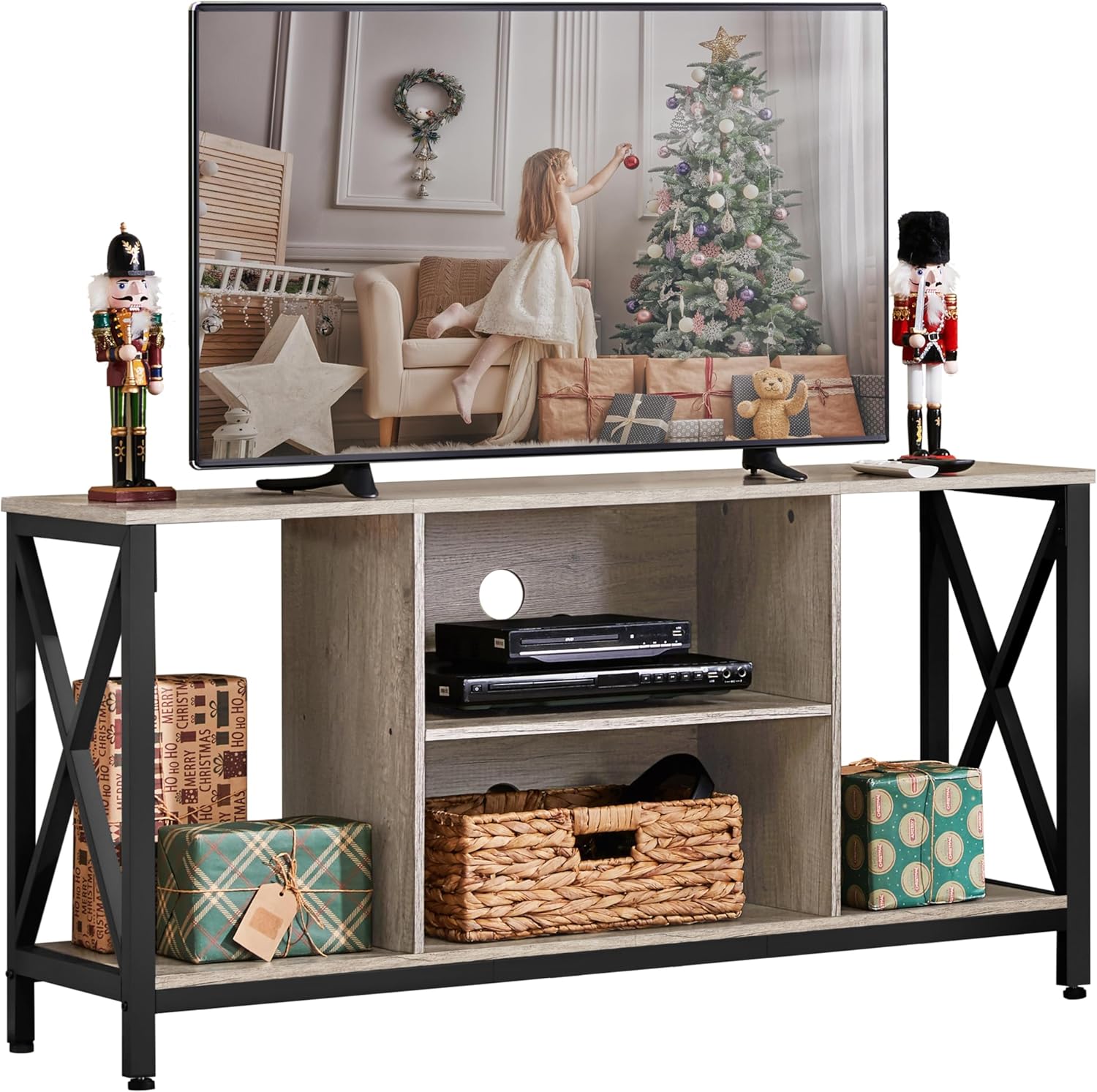 Yaheetech Soporte de TV para TV de 65 pulgadas, soporte de TV de madera para...