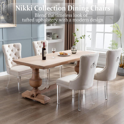 civama Nikki Collection - Juego de 2 sillas de comedor de terciopelo, sillas de...