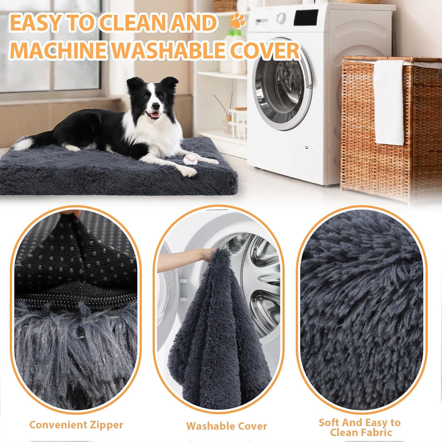 Camas ortopédicas XL para perros de gran tamaño, cama lavable para perros con...