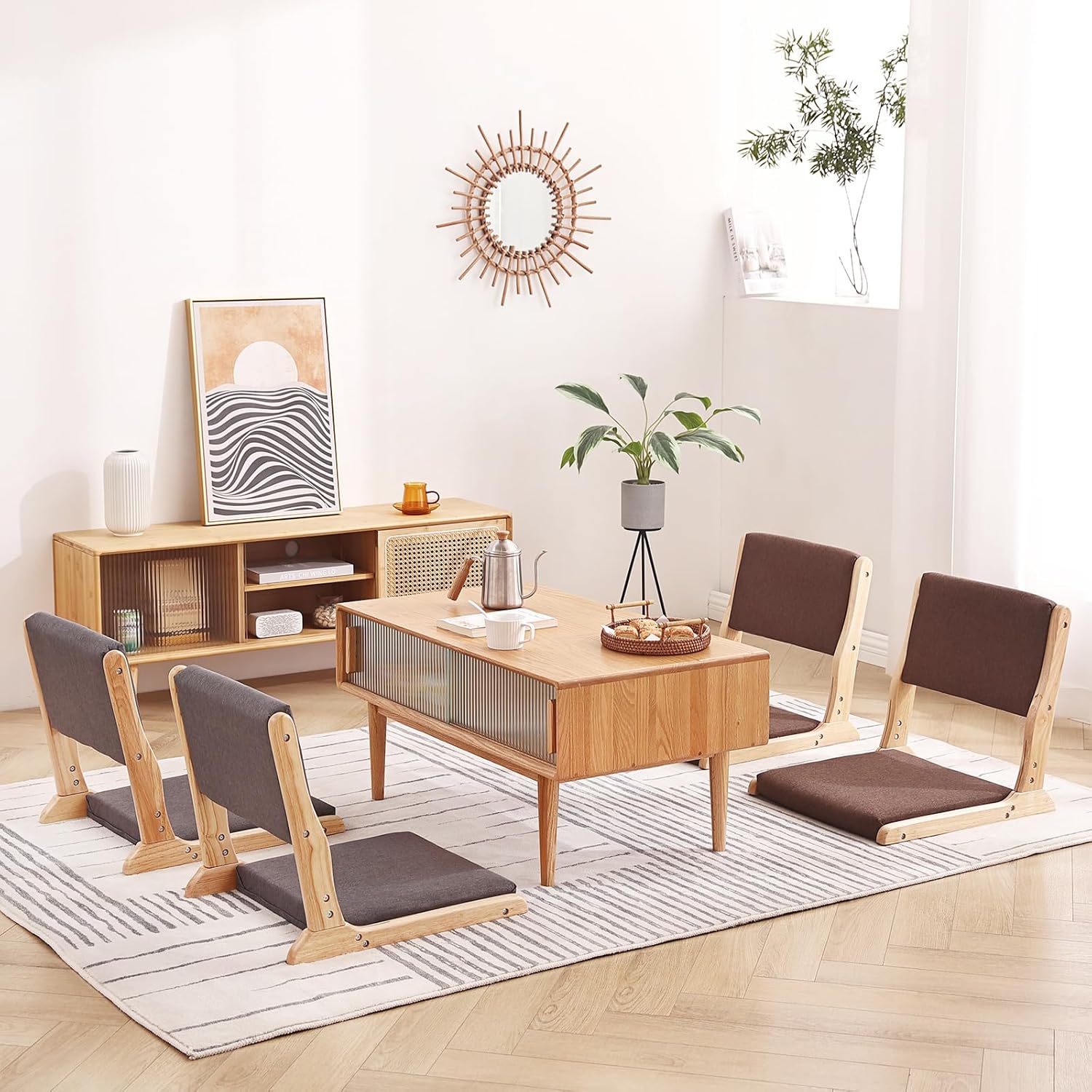 Muebles decorativos de silla Tatami, silla plegable de meditación, asiento de...