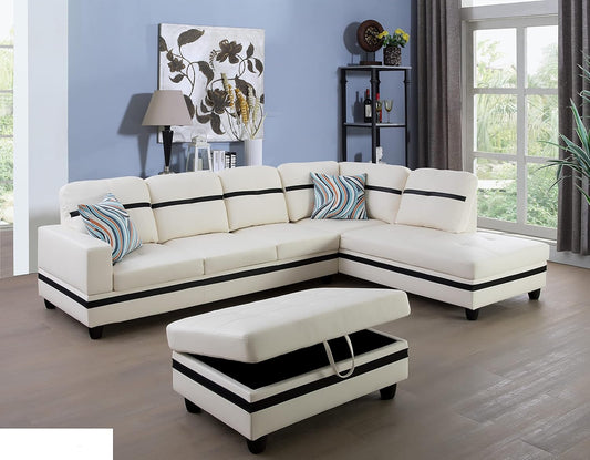 Golden Coast Furniture - Juego de sofá seccional en forma de L, juego de sofá...