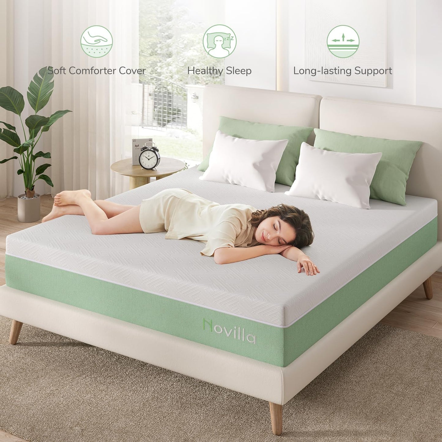 Novilla Colchón individual XL, colchón de espuma viscoelástica de gel de 10