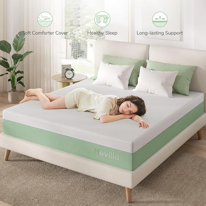 Novilla Colchón individual XL, colchón de espuma viscoelástica de gel de 10