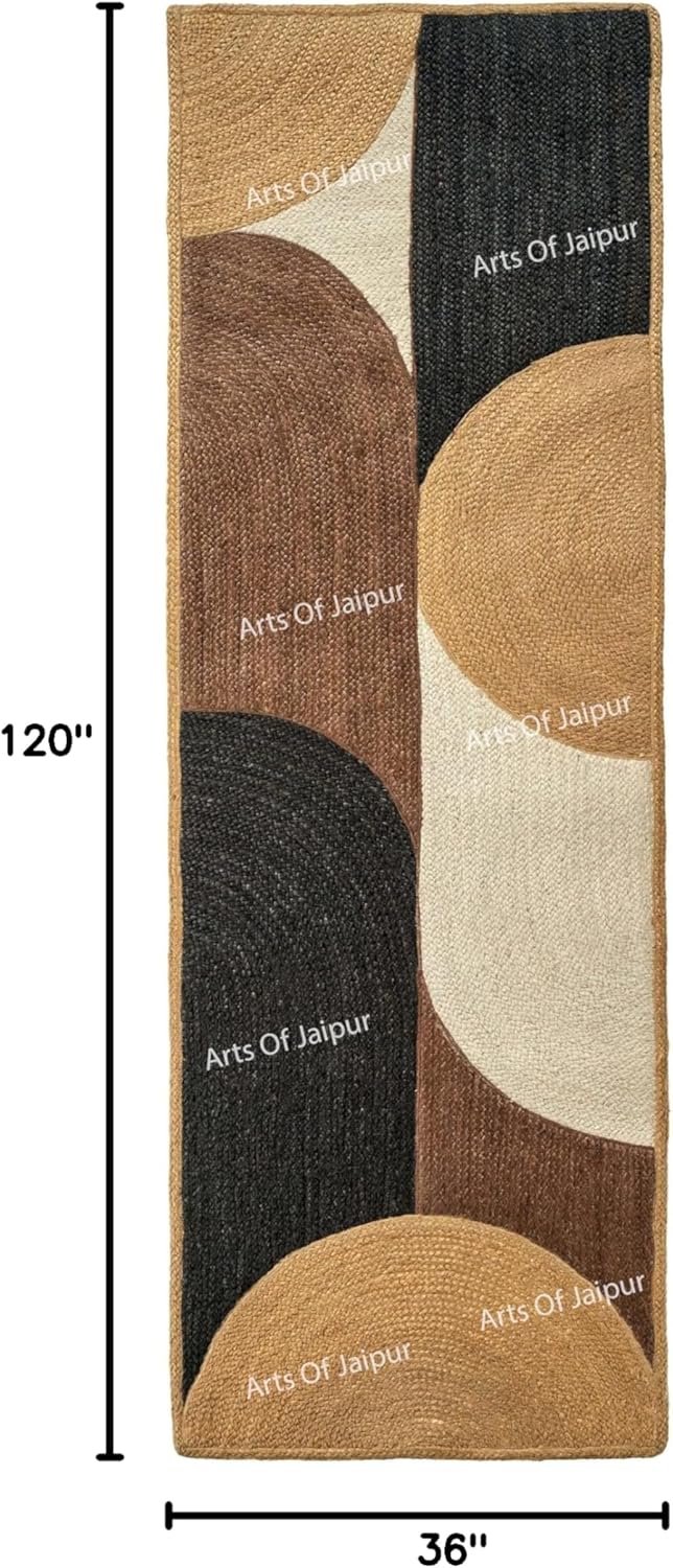 Collection Runner Rug - Alfombra de pasillo de yute trenzada a mano de 3 x 10...