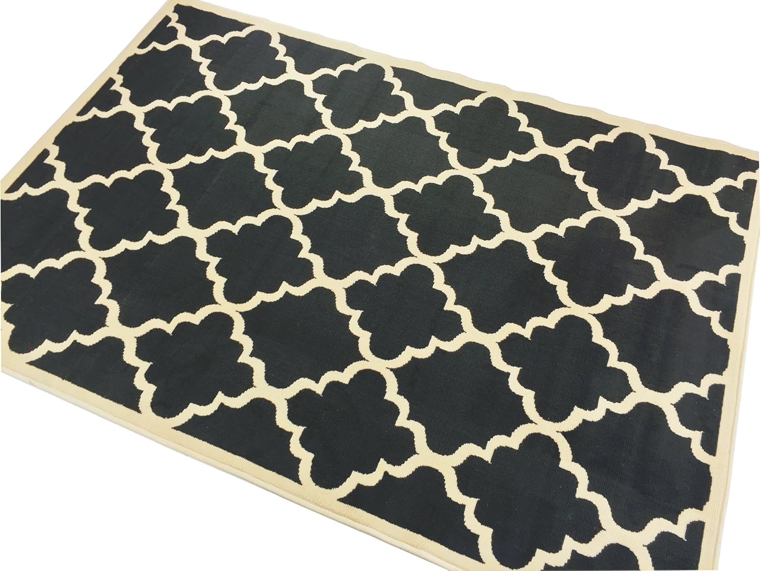 Tapete moderno con diseño enrejado de la colección Modela Sintético Gris oscuro