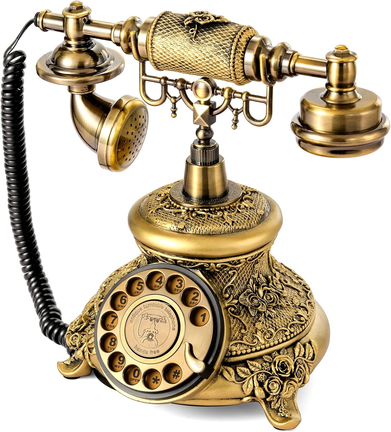 WICHEMI Teléfono vintage retro giratorio teléfono fijo antiguo teléfono antiguo...