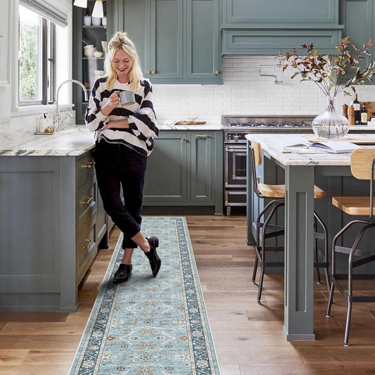 Alfombra de cocina suave antideslizante con parte trasera de goma para baño,