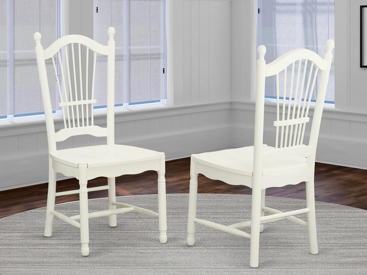East West Furniture DOC-LWH-W Dover - Sillas de comedor de madera con respaldo...