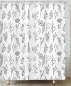 Drgilau Cortina de ducha con diseño floral de plantas, juego de cortinas de...