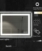 Amorho - Espejo de pared para tocador de baño, de 40x32 pulgadas, con luz LED...