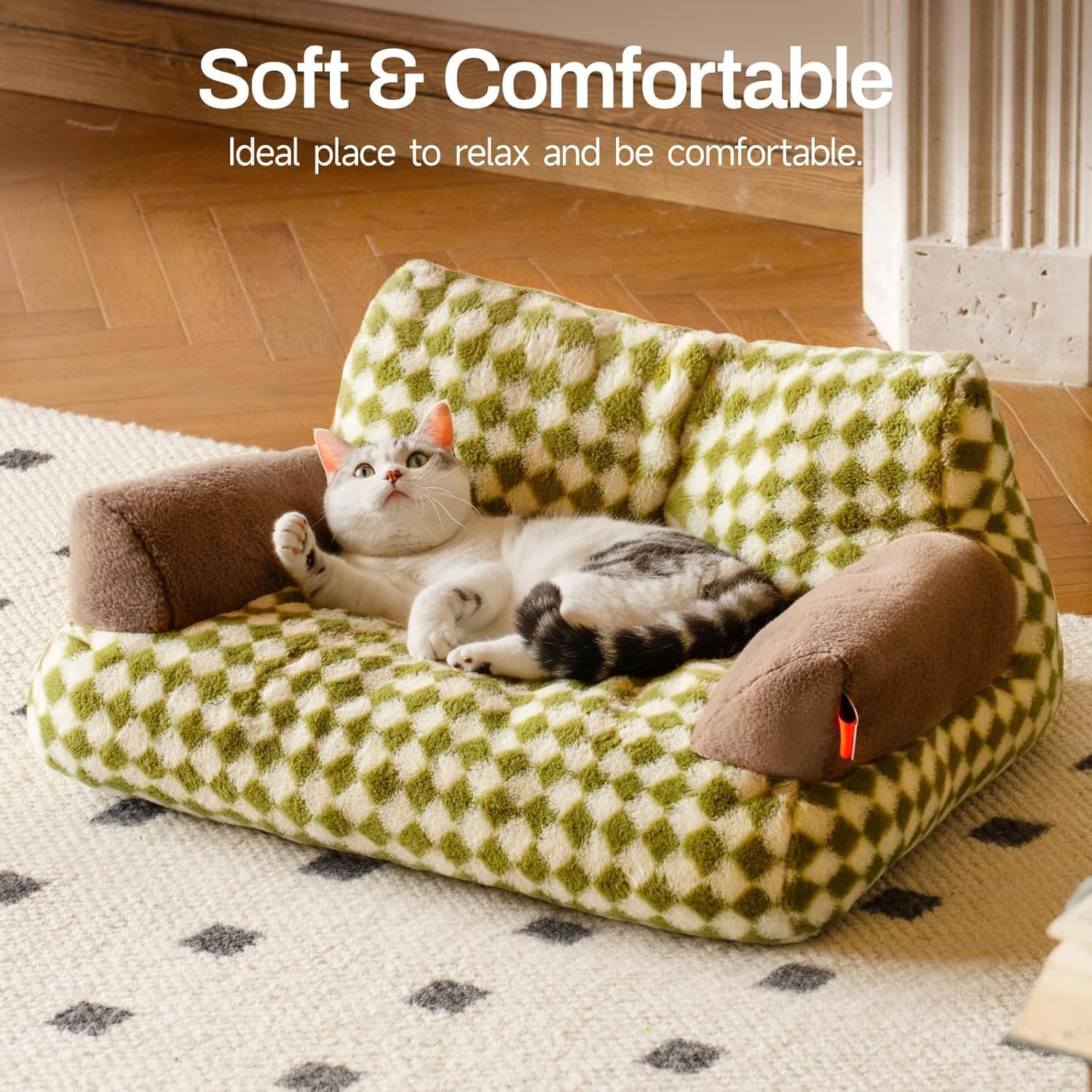 MEWOOFUN Sofá cama para mascotas, camas lavables para gatos y perros medianos y...