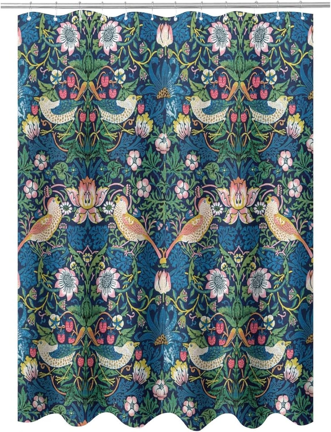 William Morris - Cortina de ducha, diseño de flores vintage en acuarela, juego...