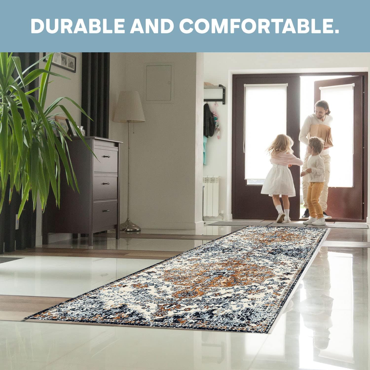 MICRODRY - Alfombra de pasillo, lavable a máquina y resistente a las manchas...