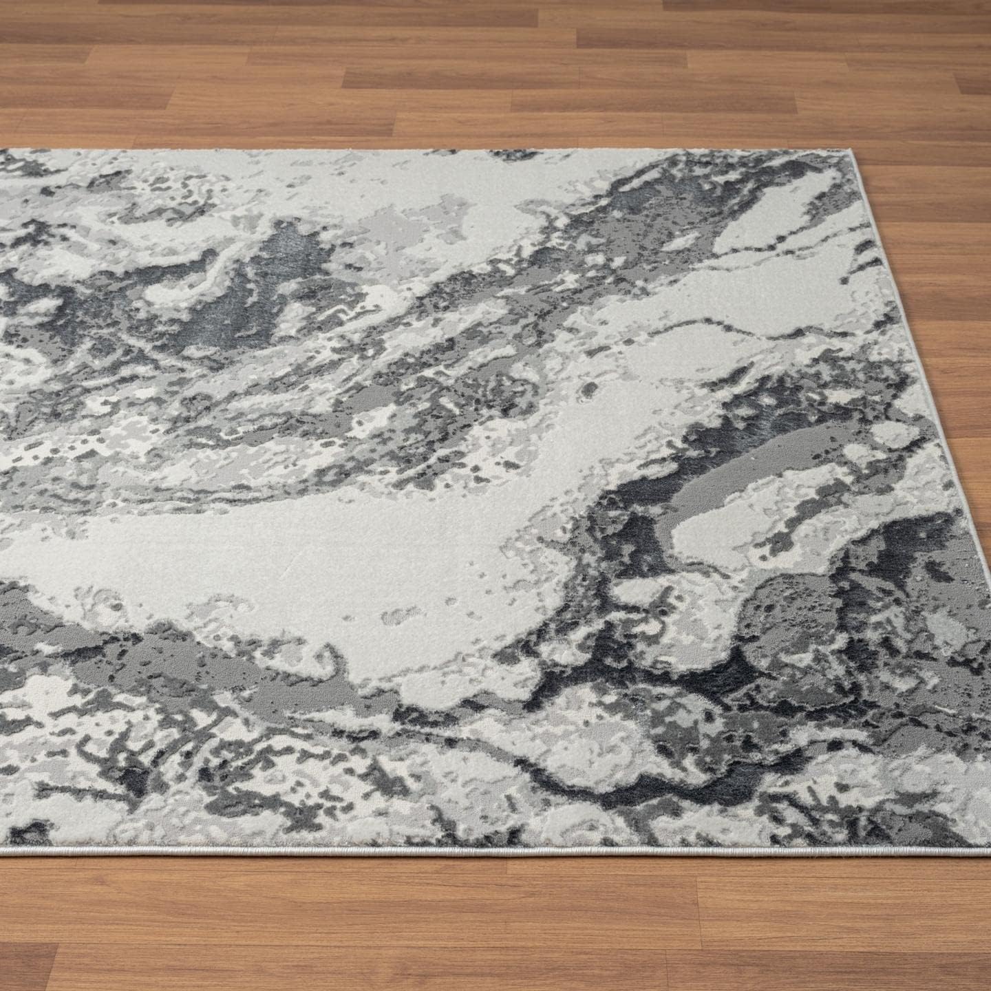 LUXE WEAVERS Alfombra abstracta de mármol gris 5X7