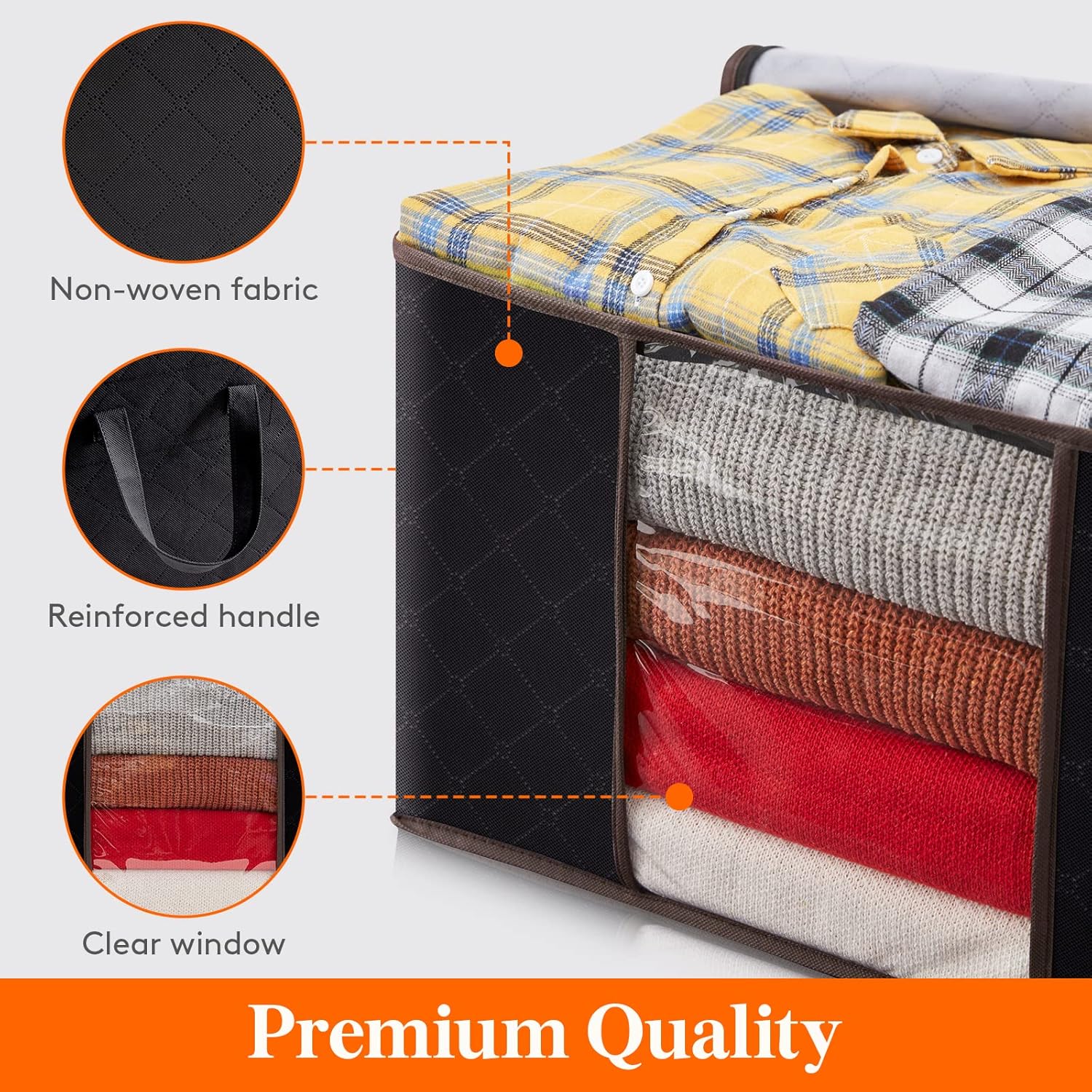 Lifewit Paquete de 6 bolsas de almacenamiento de ropa, cubos de almacenamiento