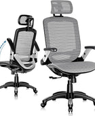 Gabrylly Silla de oficina de malla ergonómica, respaldo alto, reposacabezas...