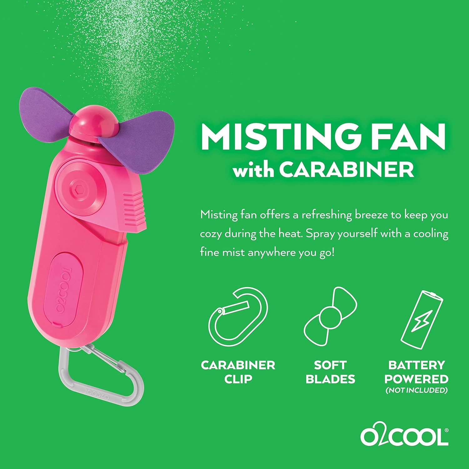 O2COOL Miniventilador personal  Accesorio portátil de refrigeración de mano a...