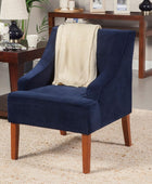 HomePop - Sillón con brazos curvados para sala de estar - Terciopelo azul marino