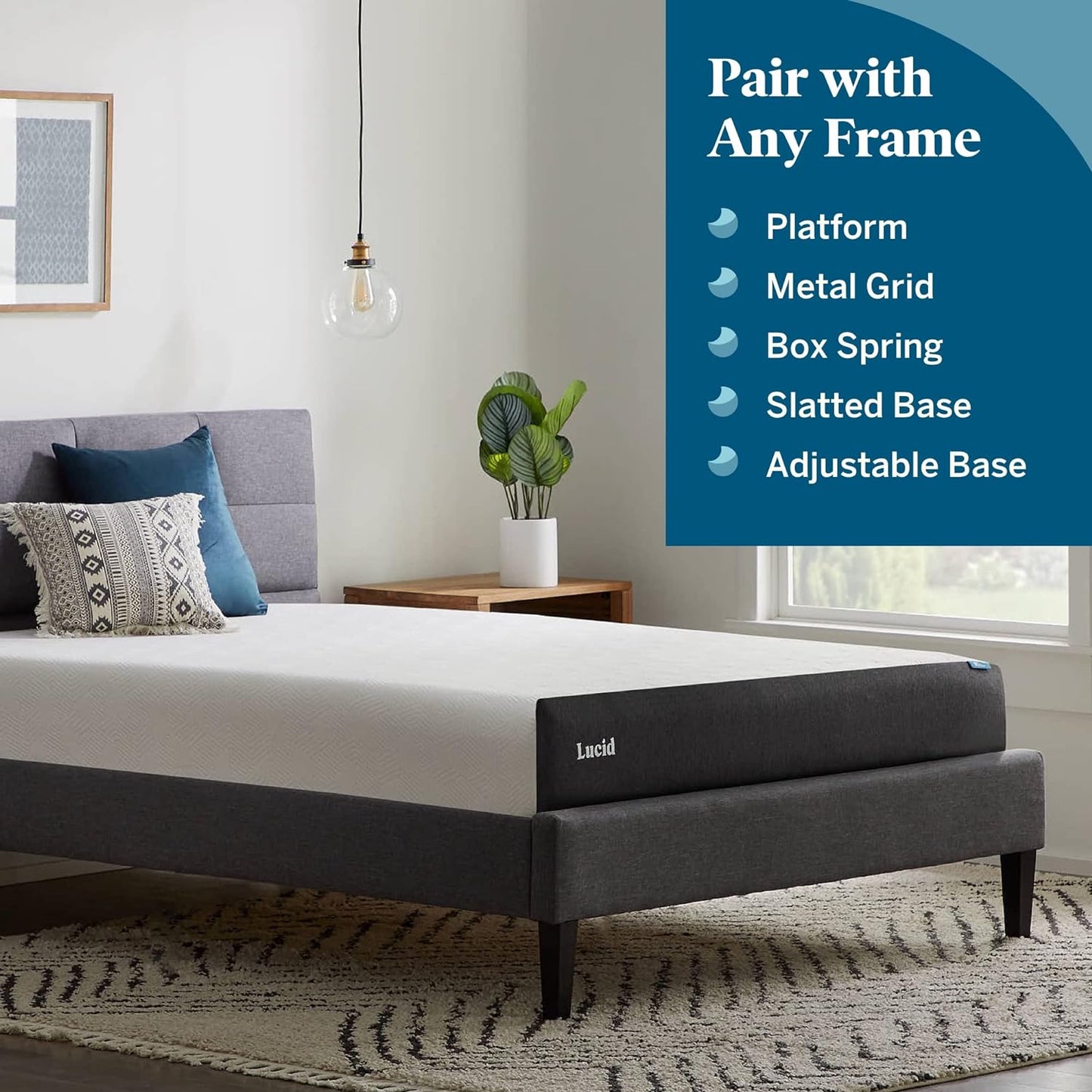 Colchón de espuma viscoelástica, Memory Foam, Blanco