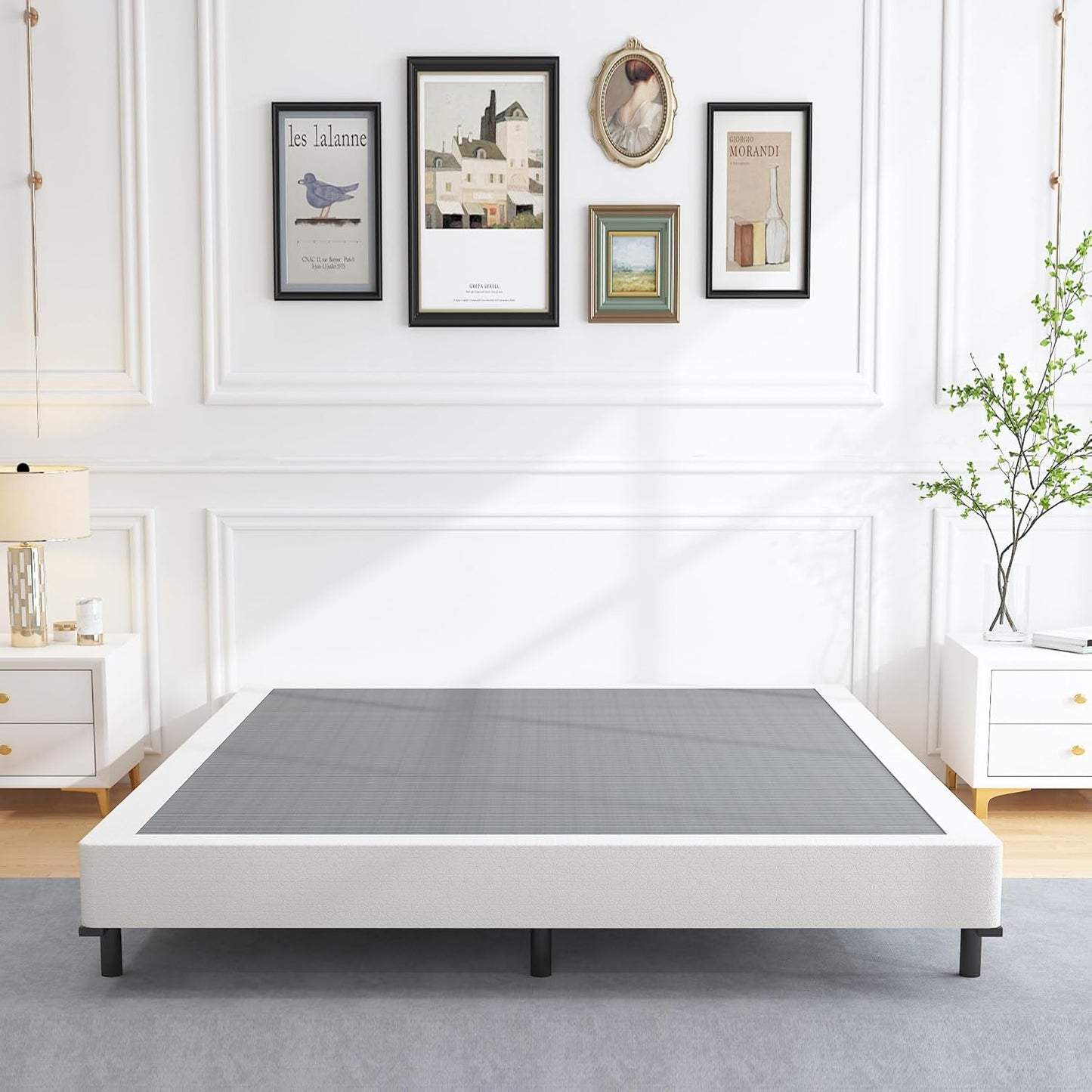 Base de cama California King de 5 pulgadas, base de colchón con marco de metal