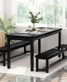 Dining Room Table Set, Kitchen Set with 2 Benches, Ideal for Home, and Room,