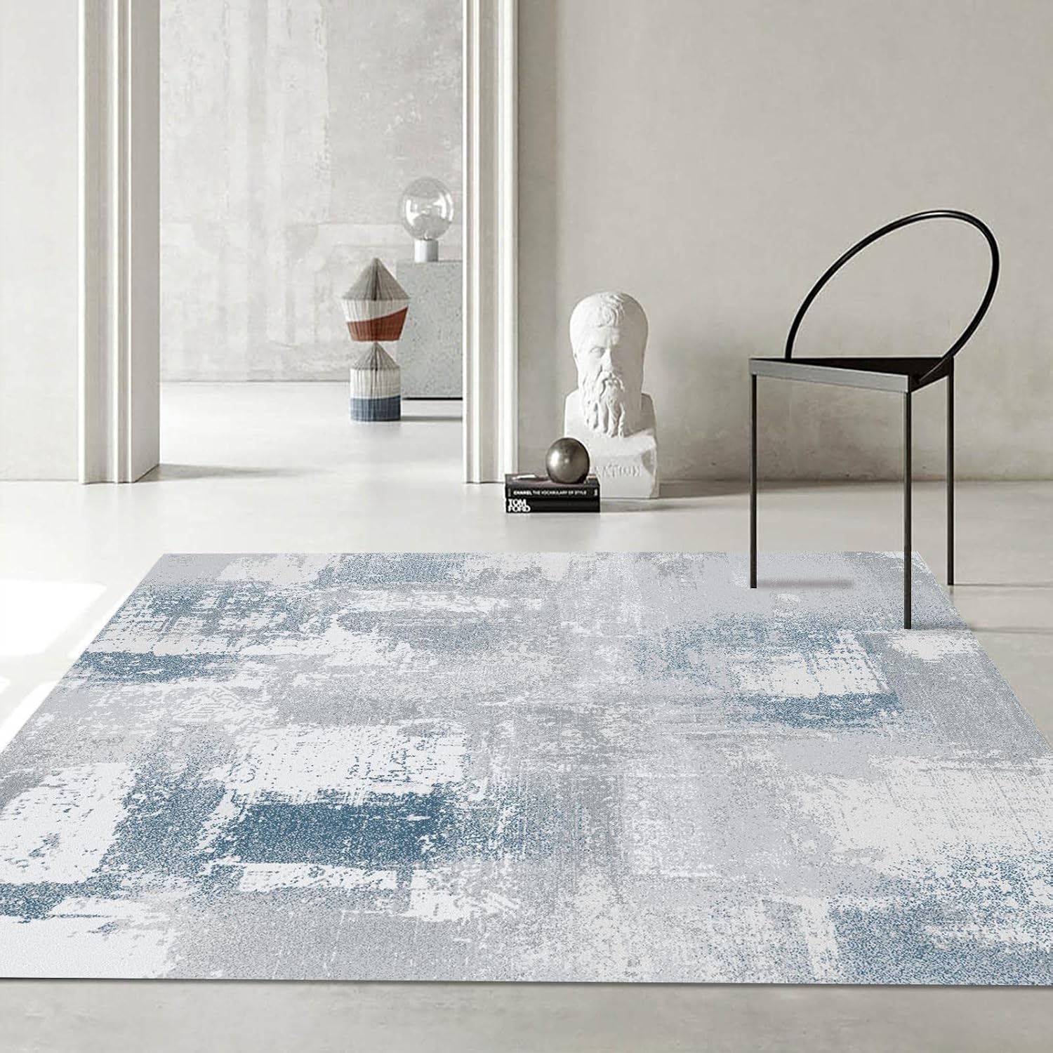 Finoren - Alfombra artística abstracta de 3 x 5 pies, para dormitorio, sala de...
