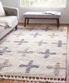 Rugs.com Athena Shag Collection Alfombra  8 x 10 pies, alfombra de pelo marfil...