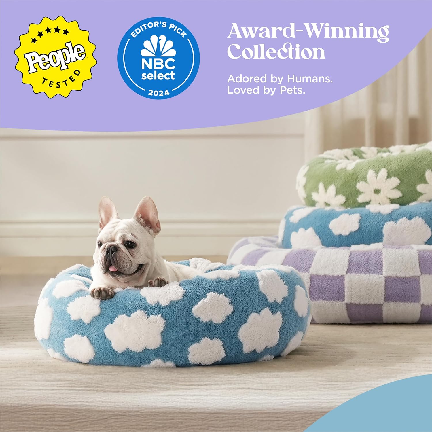 Lesure - Cama en forma de dona para perros pequeños, camas redondas para gatos...