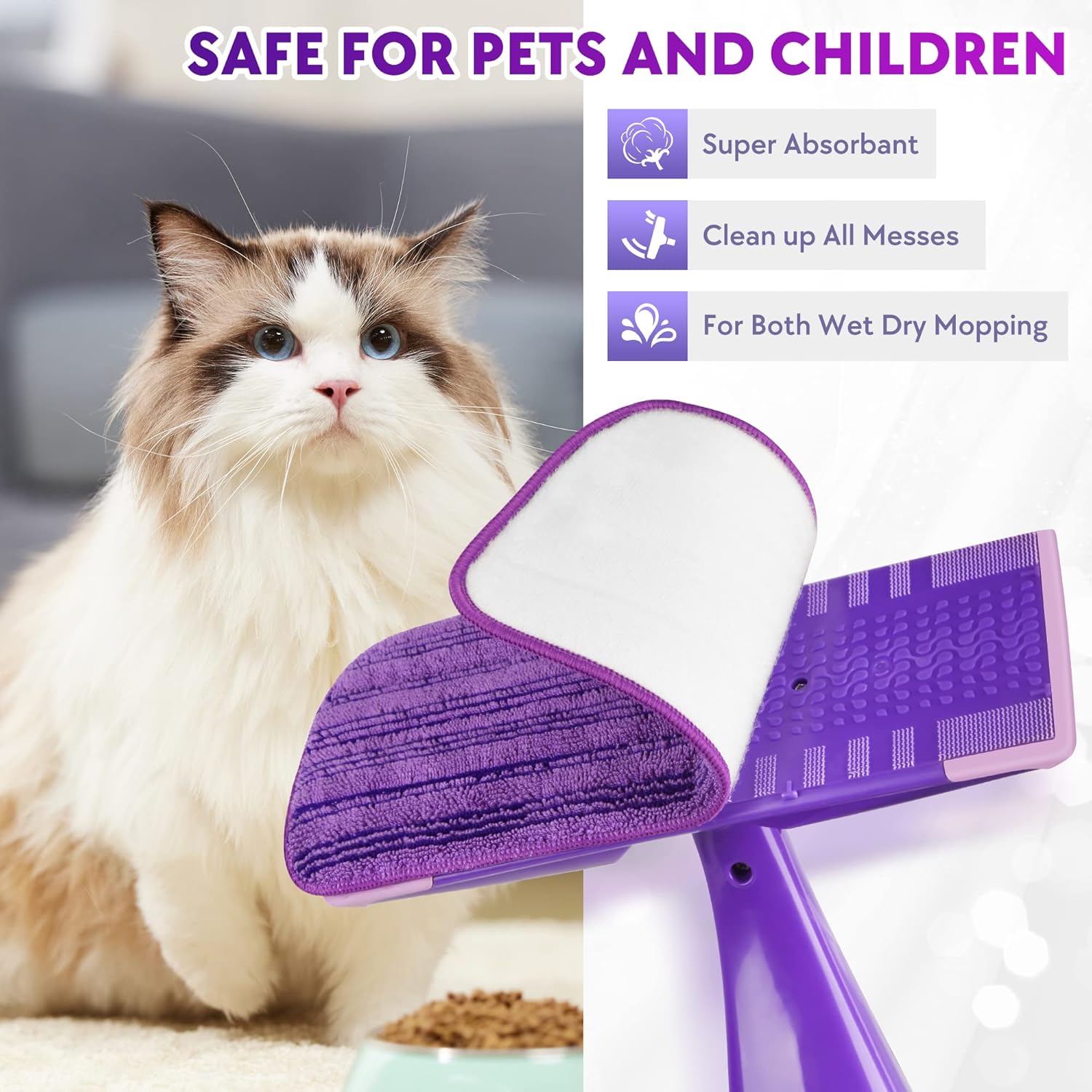 Almohadillas reutilizables para trapeador Swiffer Wet Jet, paquete de 6...