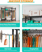 Perchero de ropa resistente, perchero profesional en forma de L con 7 estantes,...