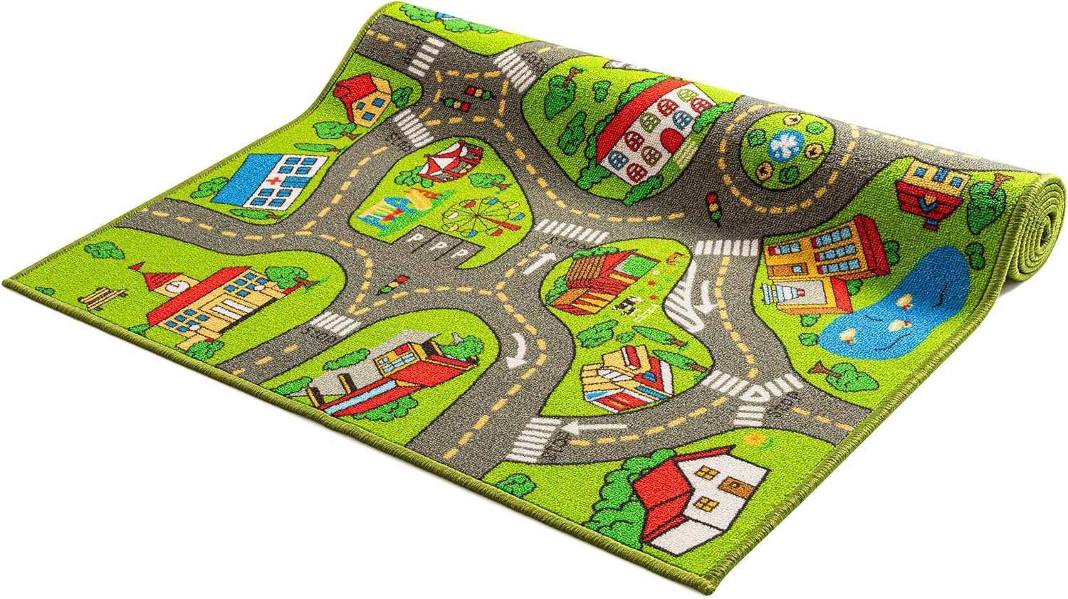 Alfombra de juegos 3D City Life para niños, tapete de actividades extra grande...