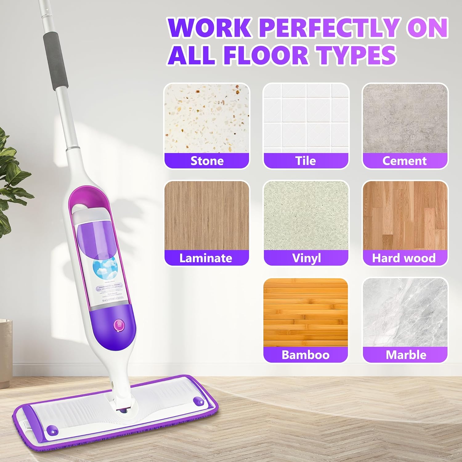 Paquete de 6 almohadillas reutilizables para mopa compatibles con Swiffer...