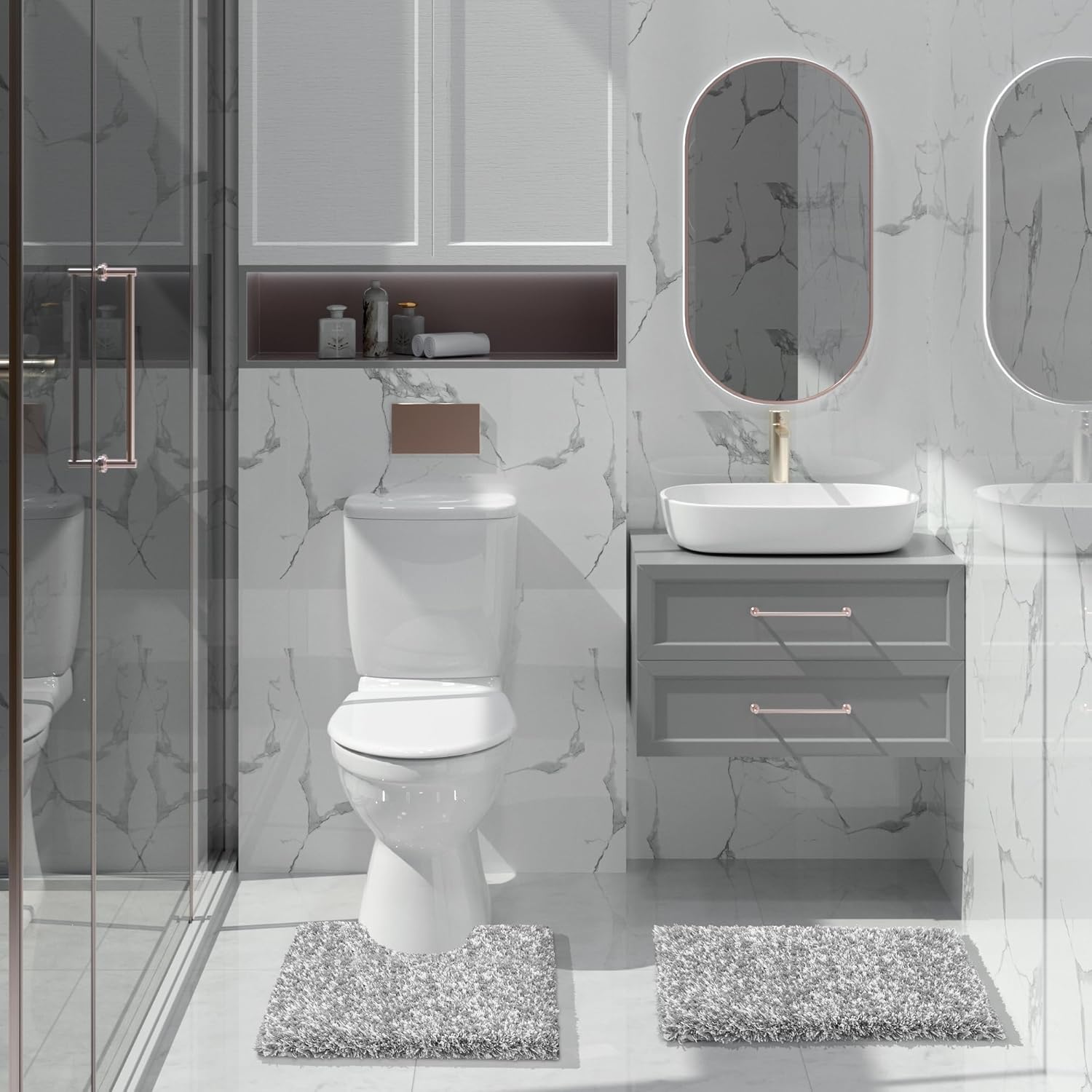 Yimobra - Tapetes de baño, microfibra absorbente agua, ultrasuaves,...