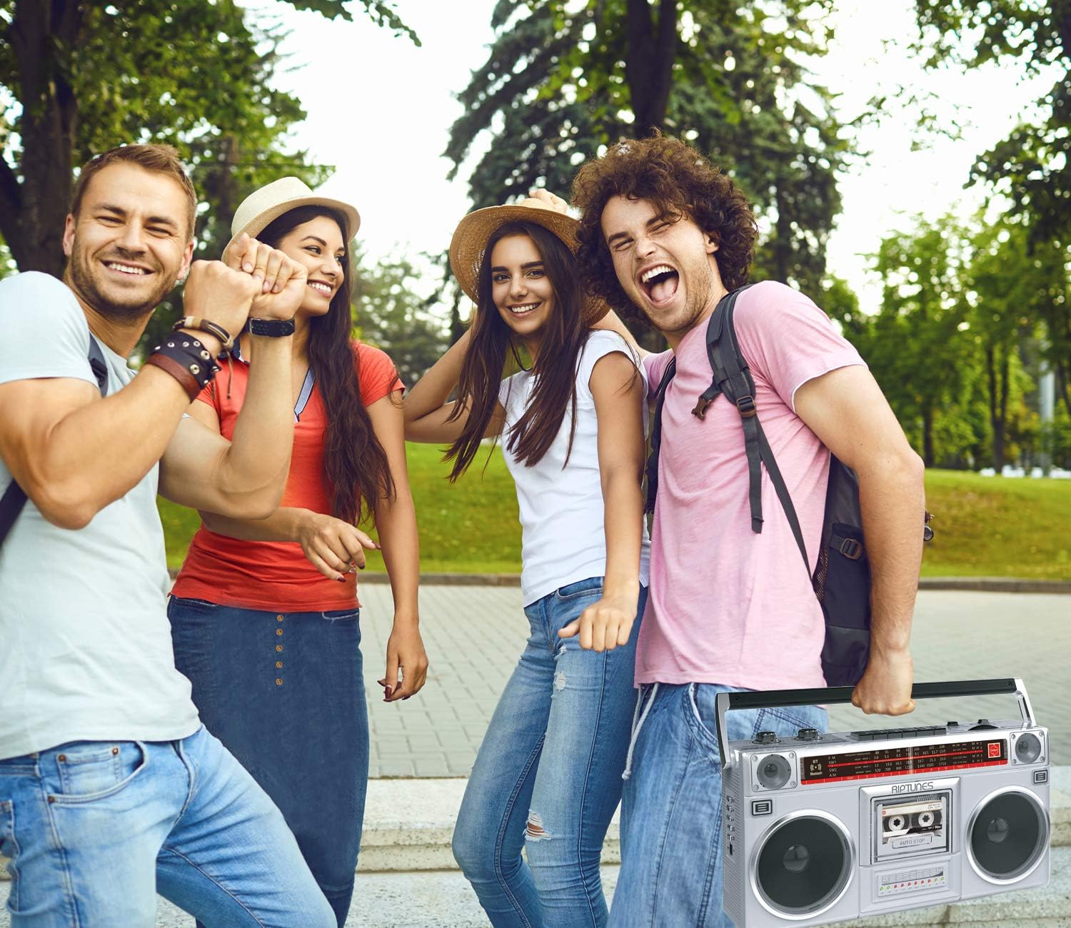 Riptunes Boombox - Grabador de cassette de radio, radio AMFM -SW1SW2,...