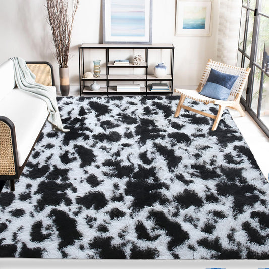Alfombra de lujo con estampado de vaca lechera de 6 x 9 pies, lindas alfombras...