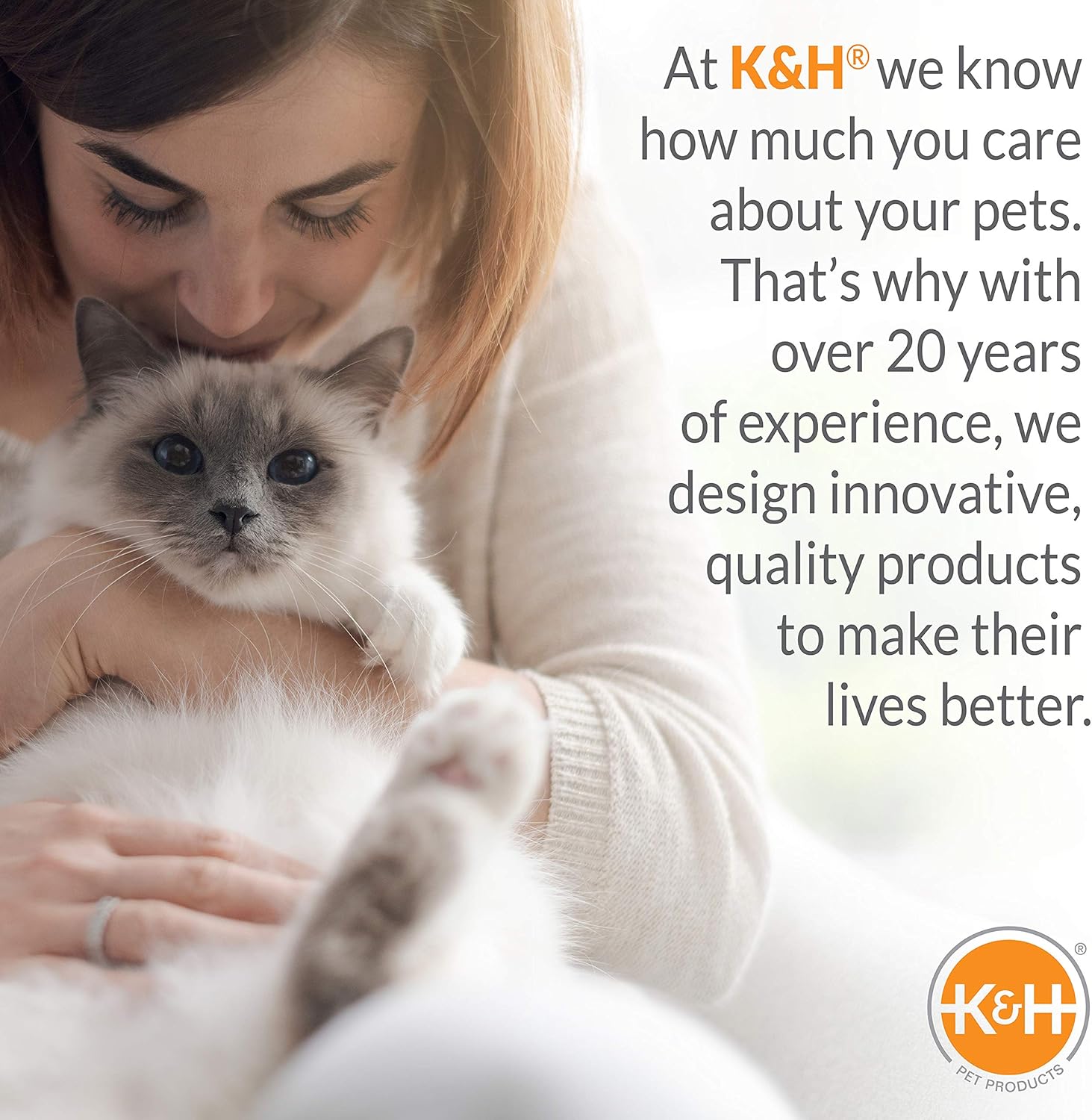 K&H Pet Products Cama térmica para gatos de interior, cama térmica de espuma...