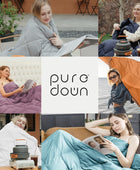 puredown Manta de plumas a cuadros, ligera, plegable, para uso en interiores y...