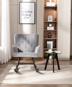 HomVent Mecedora tapizada, moderna y cómoda de terciopelo, silla mecedora con...