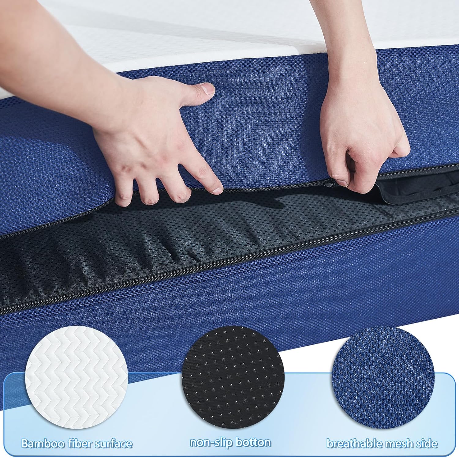 Folding Mattress Full Size,4 inch Memory Foam Tri Fold Mattress,Portable