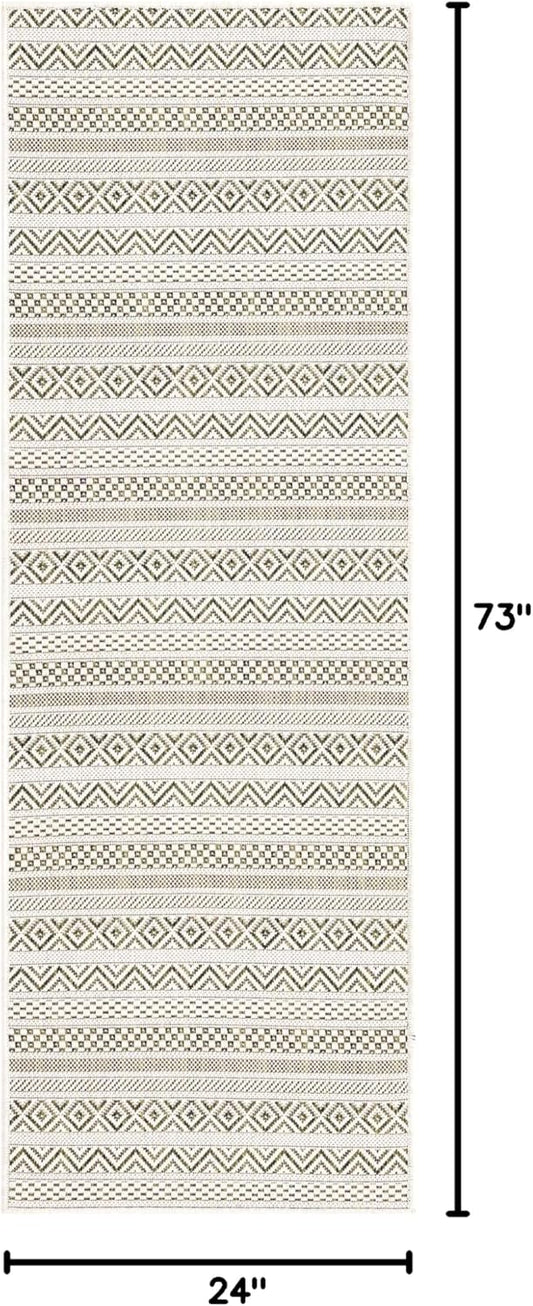 Unique Loom Outdoor Striped Collection Alfombra de área - Maia (2' x 6' 1"...