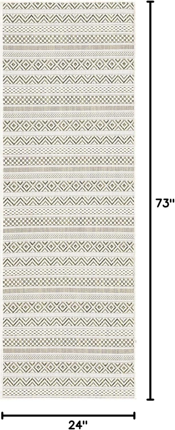 Unique Loom Outdoor Striped Collection Alfombra de área - Maia (2' x 6' 1"...