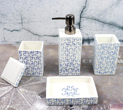 Juego de accesorios de baño, juego de baño de diseño de rompecabezas,
