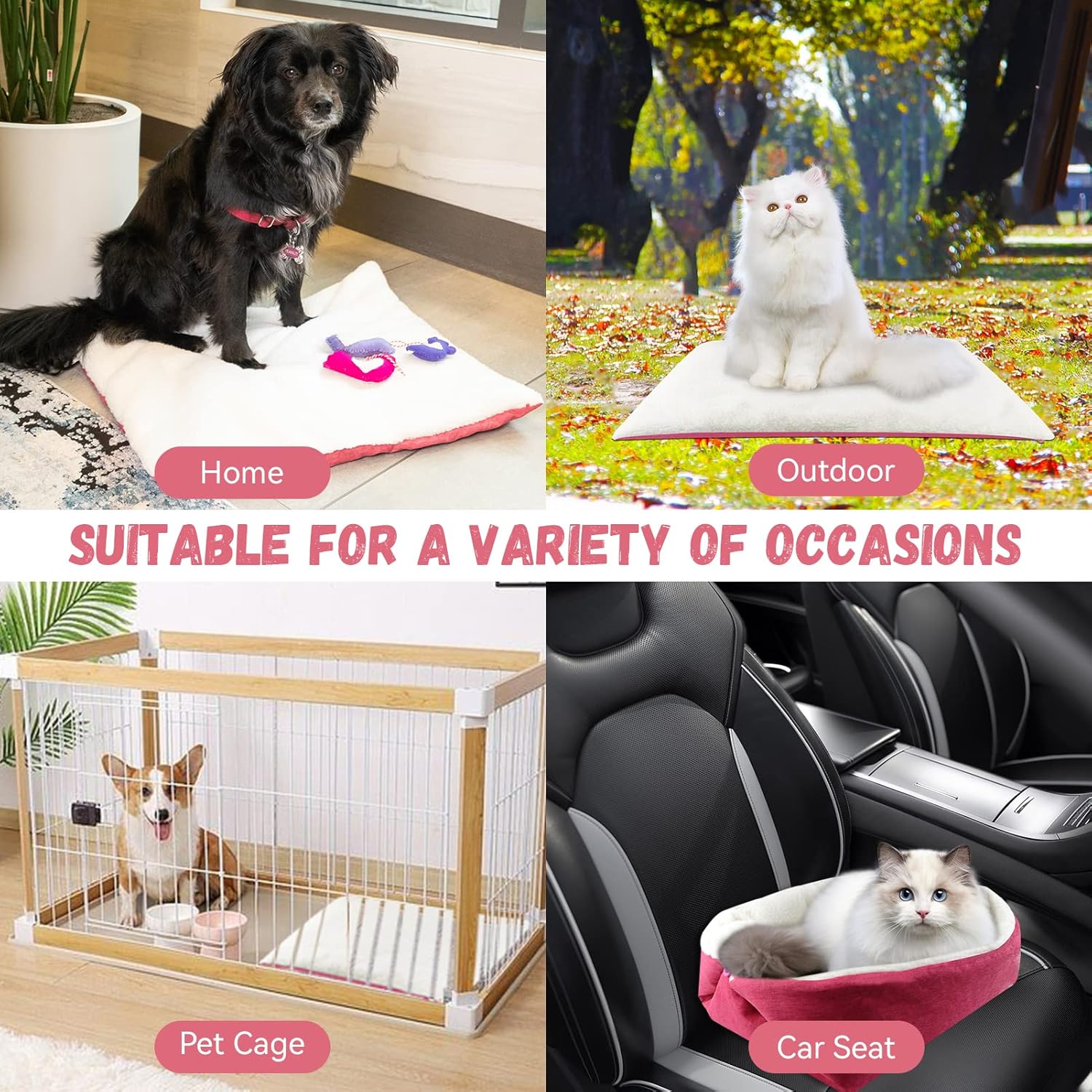 Cama autocalentable para gatos, tapete convertible para gatos, cama ligera para...