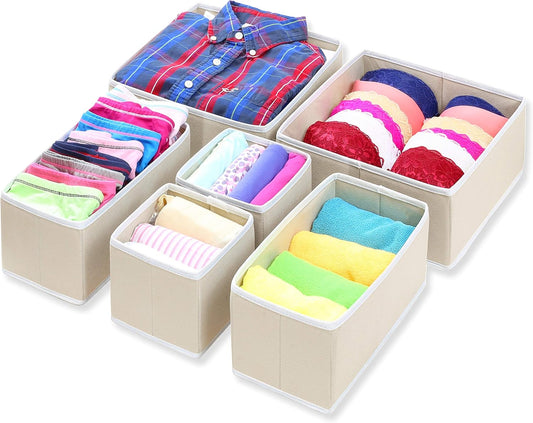 Simple Houseware Caja de almacenamiento plegable de tela para vestidor y cajón,...