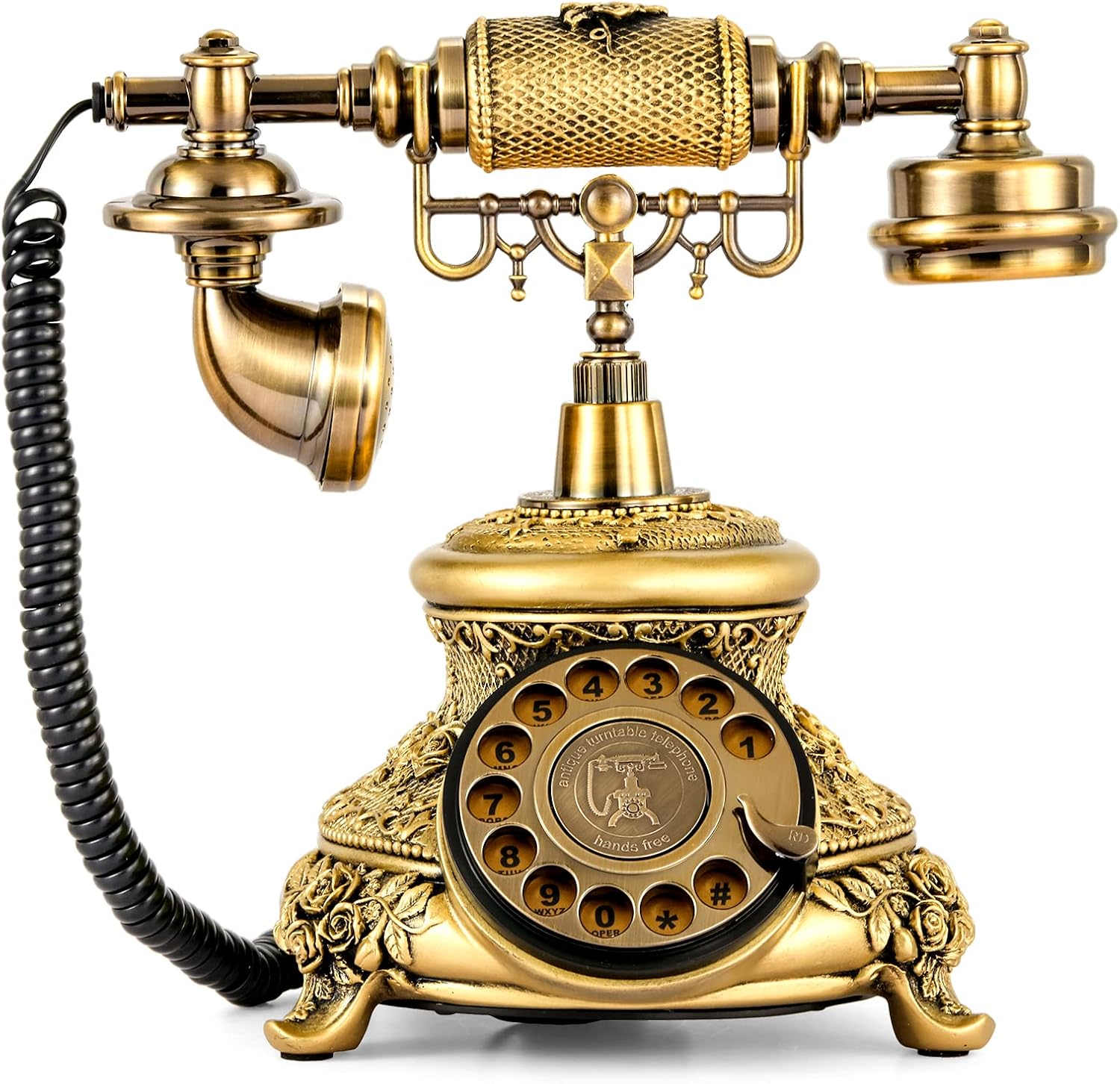 WICHEMI Teléfono vintage retro giratorio teléfono fijo antiguo teléfono antiguo...